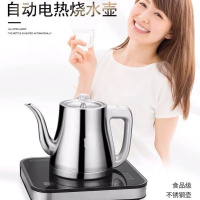 全自动上水电热水壶套装抽水电茶壶泡茶玻璃茶台吸水式喝茶烧水壶 H6316不锈钢净水器款