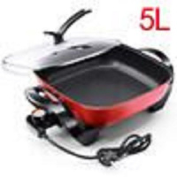 多功能电热锅韩式电火锅家用电炒锅不粘锅电锅电煎锅电烤锅 5L电火锅 默认