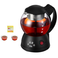 安化黑茶煮茶器全自动泡茶养生壶玻璃电热水壶 黑A+2个玻璃杯+除垢剂和茶巾