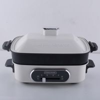 英国摩飞多功能锅烧烤炉火锅料理锅电烤炉家用网红一体电烤锅魔飞 白色 【标配】+平烤盘+六圆盘+丸子盘