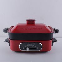 英国摩飞多功能锅烧烤炉火锅料理锅电烤炉家用网红一体电烤锅魔飞 红色 【标配】+平烤盘+丸子盘