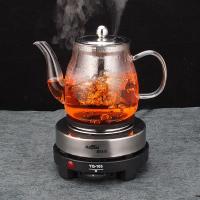 煮茶器玻璃泡茶壶加热电煮茶壶茶具套装耐高温玻璃茶壶烧水壶家用 玉雅600ml壶+加热炉