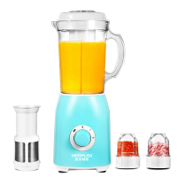 榨汁机家用料理炸豆浆果汁搅拌水果电动果蔬小型宝宝辅食 单机+网+干磨杯+绞肉杯+滤网（浅蓝）