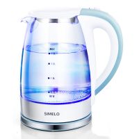 德国帝盛玻璃电热水壶烧水壶家用大容量304不锈钢煮茶器自动断电 1.8L大容量【升级一键开盖】浅蓝色