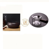 电陶炉茶炉 德国技术无辐射电陶炉家用静音泡茶炉迷你小型煮茶器 （复古棕）+侧把手煮茶壶