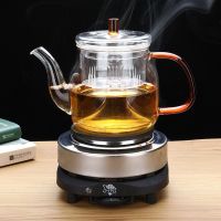 煮茶器可加热玻璃泡茶壶蒸汽煮茶养生壶普洱花茶具家用蒸茶煮茶炉 650ml蒸茶壶+电热炉