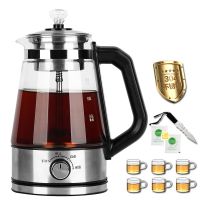 黑茶煮茶器家用全自动玻璃煮茶壶小型办公室蒸汽白茶普洱茶壶 J08【送茶刀+6手柄茶杯】
