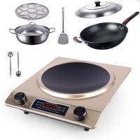 3500w凹面电磁炉大功率家用特价电池炉凹型商用凹灶爆炒 双旋钮凹面（D18)套餐3