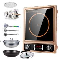 3500w旋钮电磁炉家用大功率电磁炉特价家用智能爆炒电池炉灶 套餐3+陶瓷碗/双旋钮平面D37