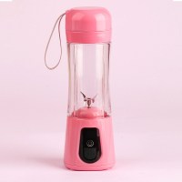 欧诗达便携式随身榨汁机家用水果小型迷你型电动榨汁杯摇摇杯充电 粉色PC款