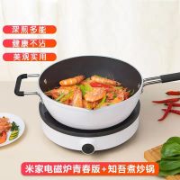 电磁炉青春版知吾煮汤锅套装小型家用智能控温炒菜火锅正 电磁炉青春+知吾煮炒锅不粘锅少油烟