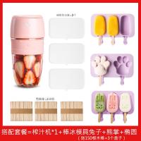 榨汁机家用水果小型便携式多功能炸果汁机充电搅拌电动榨汁杯 樱花粉-DIY套装豪华版