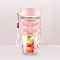 随身带榨汁机家用水果小型充电迷你榨汁机电动学生果汁杯 粉红色