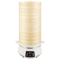 竹香电蒸笼蒸馒头电蒸锅大容量多功能自动断电蒸鱼器家用蒸汽锅 六层30CM竹电蒸锅(预约款）