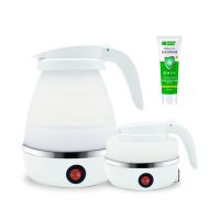 便携式折叠电热水壶家用迷你烧水壶出国出差旅游开水壶小型电水壶 按键款（单功能）+75%酒精免洗手液