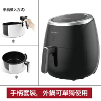 空气炸锅香港版大容量台湾家用多功能可视款全自动超大特价气炸锅 臺灣款黑色6.4L液晶智慧款+禮包手柄+塗層升級