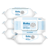 优普爱婴儿手口专用加柔湿巾纸80抽*5包 宝宝婴幼儿童带盖湿巾