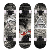 滑板暗黑风专业四轮闪光轮男女孩儿童成人刷街双翘滑板车代步初学