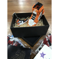 积木篮球鞋芝加哥黑脚趾篮兼容乐高微钻石小颗粒积木男友 18076-9升级版