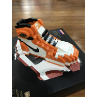 积木篮球鞋芝加哥黑脚趾篮兼容乐高微钻石小颗粒积木男友 18076-9普通版