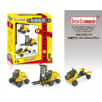 钢铁指挥官拼装模型 塑料螺丝玩具 大颗粒积木工程四轮铲车 816J-14