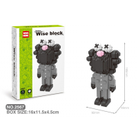 兼容乐高哆啦A梦微小颗粒拼装积木拼插玩具潮牌kaws芝麻街公仔兼容乐高成人叮当猫 2567潮牌黑2