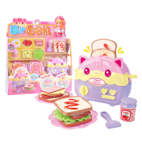 乐吉儿儿童过家家玩具仿真面包机微波炉烧烤机切水果套装女孩小伶 迷你面包机-粉色A132-B