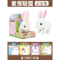儿童电动小白兔毛绒玩具会跳会走的兔子 ?公主兔Q030(赠胡萝卜切切乐) [标配](另赠电池+螺丝刀+卡通贴纸+运费险)