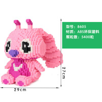 兼容乐高美国队长微颗粒积木拼装小颗粒积木男孩女孩钻石积木玩具礼品 8605粉色史迪仔