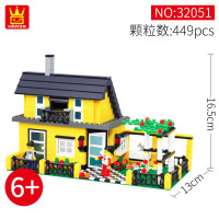 万格城市建筑别墅庭院房子街景小颗粒拼装积木儿童玩具模型 泰式别墅(449PCS)32051