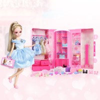 乐吉儿娃娃套装大礼盒公主女孩别墅城堡玩具仿真洋娃娃过家家 第2代衣橱A046(3D眼睛)