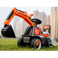 儿童电动挖掘机男孩玩具车挖土机可坐可骑大号钩机工程车 电动橙色