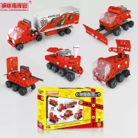 钢铁指挥官 6款塑料自装电动坦克挖掘机军事模型 拼装积木儿童玩具 816J-29