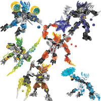 兼容乐高积木生化战士系列绝版金面具拼装机器人男孩子玩具 6款生化守卫者