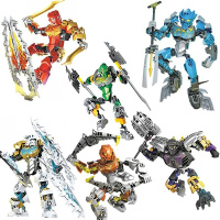 兼容乐高积木生化战士系列绝版金面具拼装机器人男孩子玩具 6款生化战士