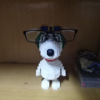 兼容乐高哆啦A梦小颗粒拼插积木凯蒂猫拼装玩具积木成人小叮当猫创意 8802史努比