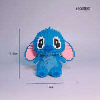 兼容乐高小颗粒女孩拼图马里奥儿童拼装玩具兼容乐高积木成年人高难度 荧光绿9041史迪仔