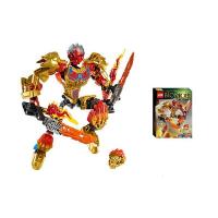 生化战士全新系列英雄儿童拼装机器人兼容乐高积木玩具 烈焰聚能英雄