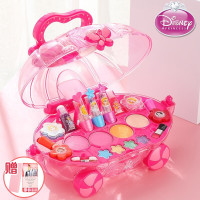 迪士尼儿童化妆品套装小女孩公主彩妆化妆盒女童玩具4-6-7-14岁口红指甲油小学生六一儿童节 华丽公主化妆车 粉[