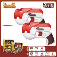 猪猪侠之恐龙日记动画片同款恐龙玩具儿童弹射手男孩套装 2个恐龙枪+8枚子弹+4个恐龙+挂件[送积木+文具] 标准配置