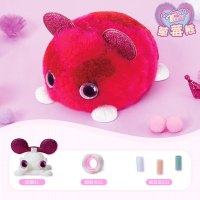 绒豆豆diy手工创意粘贴儿童小女生女孩材料娃娃制作毛绒玩具 【宝宝款】草莓熊