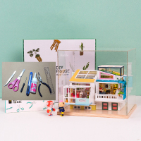 若态若来拼装DIY小屋房模型 泰迪咖啡屋花店拳馆 女孩生日 恋恋拳击（送工具7件套+防护罩）