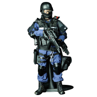 兵人模型警察士兵军事模玩人偶1/6特种兵部队手套装12寸男孩玩具模型 C-冲锋手