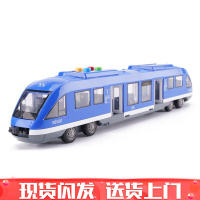 大巴士儿童玩具车惯性双节公交车开大巴电车公共汽车模型声光故事男孩玩具车 城市地铁-蓝色