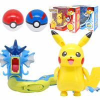 庄臣精灵宝可梦玩具宠物小精灵球神奇宝贝皮卡丘变形蛋神兽玩具口袋精灵水箭龟喷火龙超梦全套扭蛋 皮卡丘V+爆鲤龙+2精灵球