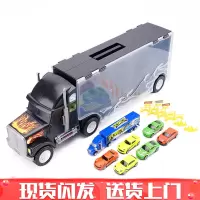 玩具汽车儿童停车场合金工程玩具车警车巴士模型迷你跑车小车套装 疾速货柜车-大号