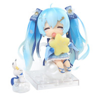 寿屋 Q版公仔手办 MIKU 白熊初音 GK雪初音小粘土模型 动漫周边送礼车载摆件 雪初音抱星星Q版(含配件)约10CM