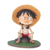 寿屋 海贼王 路飞 索隆 香克斯 乔巴艾斯 小唐 Q版手抱瓶 玩具公仔汽车摆件 绷带坐姿路飞