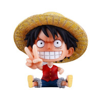 寿屋 海贼王 路飞 索隆 香克斯 乔巴艾斯 小唐 Q版手抱瓶 玩具公仔汽车摆件 自信路飞