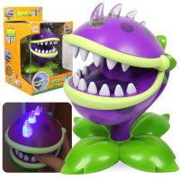 植物大战僵尸玩具2儿童咬手整蛊整人食人花鳄鱼声光电动软胶公仔玩偶男孩盒装 [大号电动声光板]咬手食人花